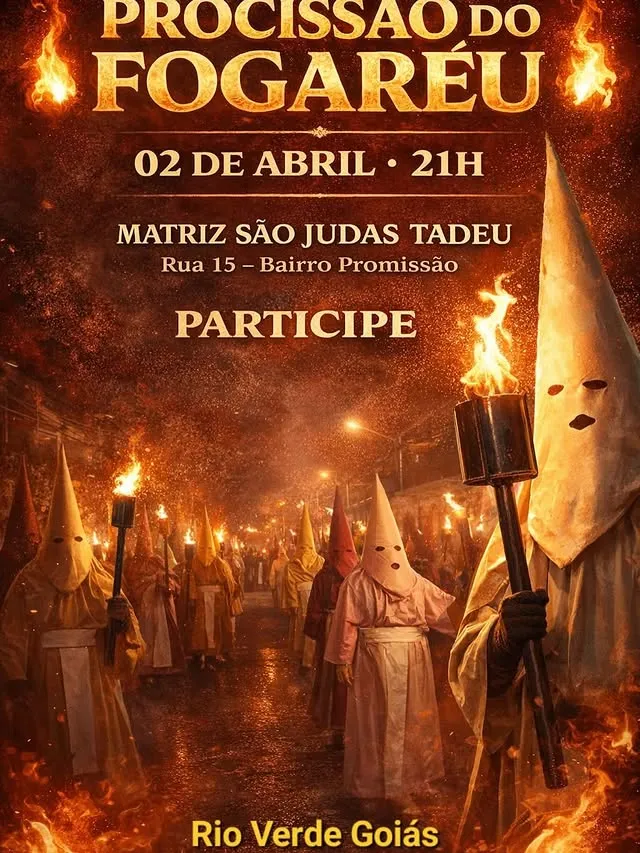 Imagem principal da notícia Fé, tradição e emoção marcaram mais uma edição da Procissão do Fogaréu