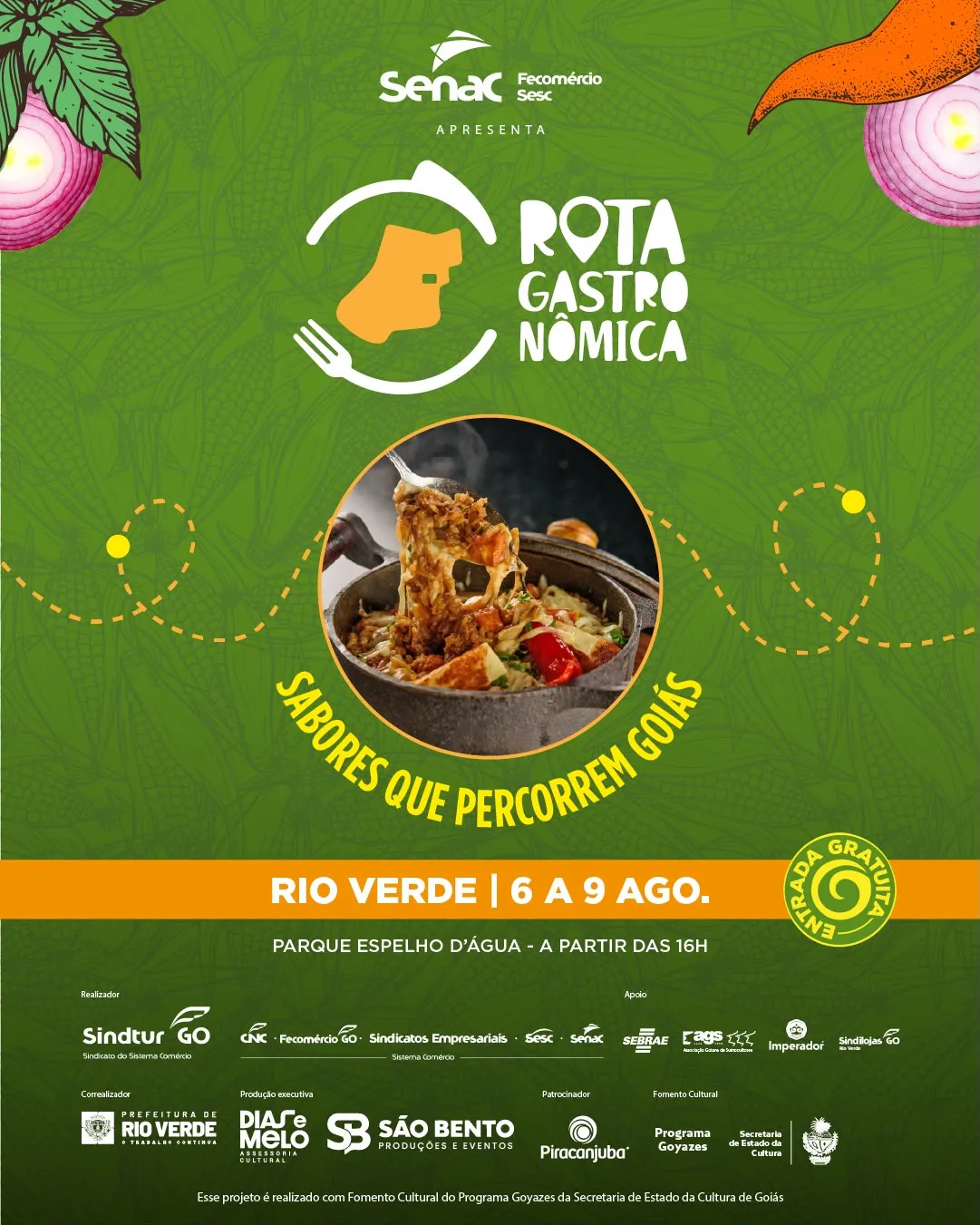Imagem principal da notícia Rio Verde recebe a Rota Gastronômica com entrada gratuita de 6 a 9 de agosto