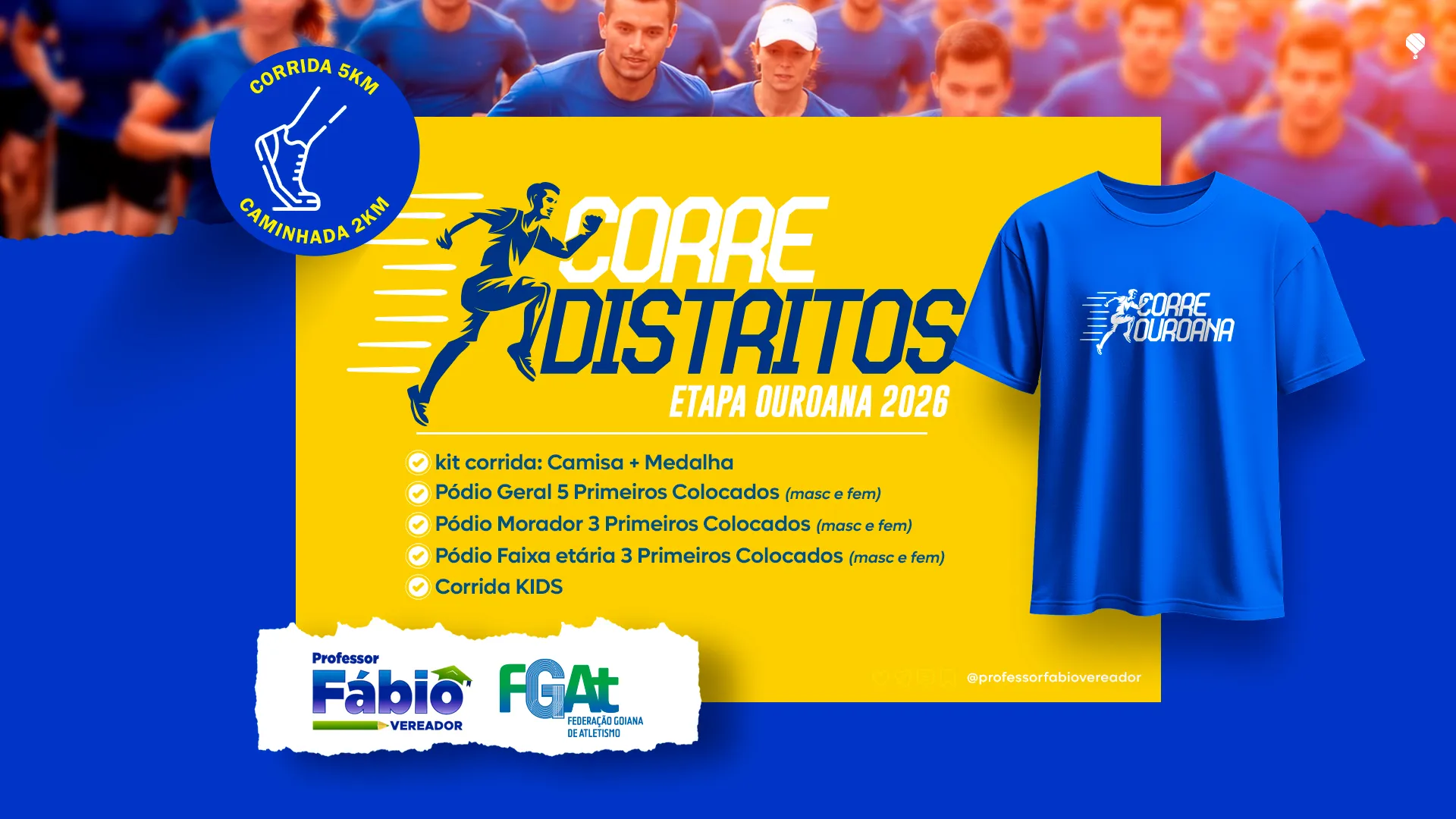 Imagem principal da notícia Corre Distritos – Etapa Ouroana 2026 promove esporte e integração