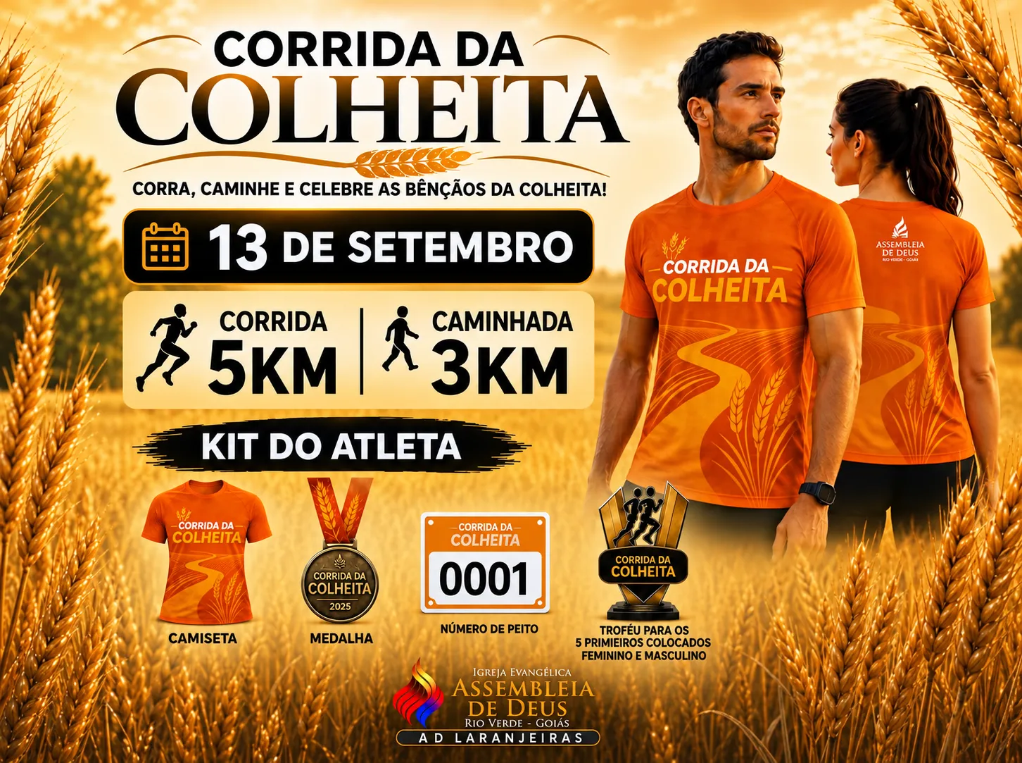 Imagem principal da notícia Corrida da Colheita movimentou Rio Verde com esporte e celebração